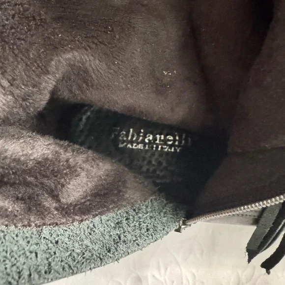 Fabianelli Italian Made Leather Black Fringe Ankle Booties with Buckle Accents - Picture 13 of 13